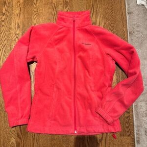 Columbia Bright Pink Fleece Jacket women’s XSmall